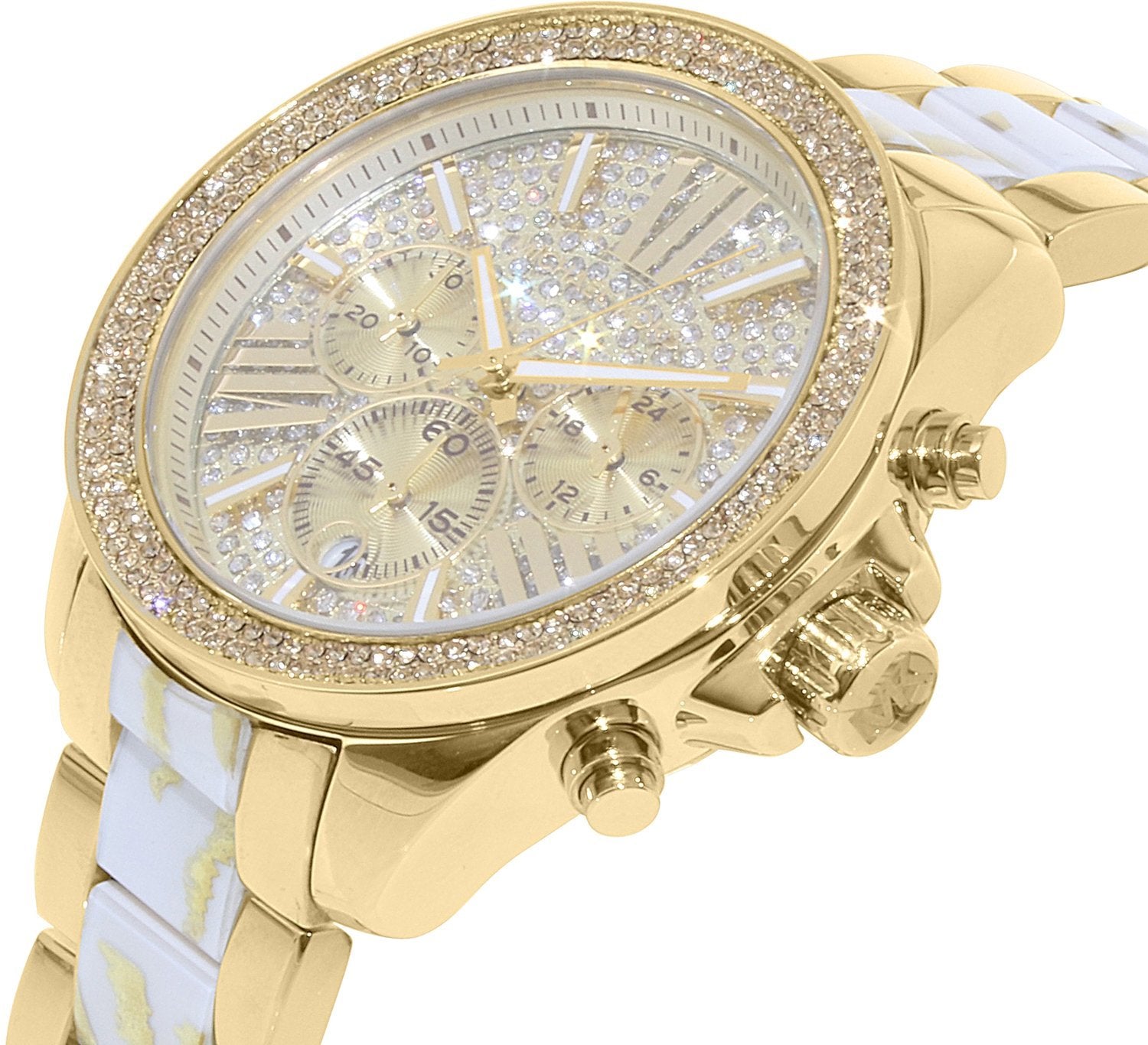  Shop Authentic Michael Kors Wren Diamonds Gold Dial Two Tone Steel Strap Watch for Women - MK6157 - Luxxuri