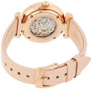  Shop Authentic Emporio Armani Meccanico Silver Skeleton Dial Beige Leather Strap Watch For Women - AR60001 - Luxxuri