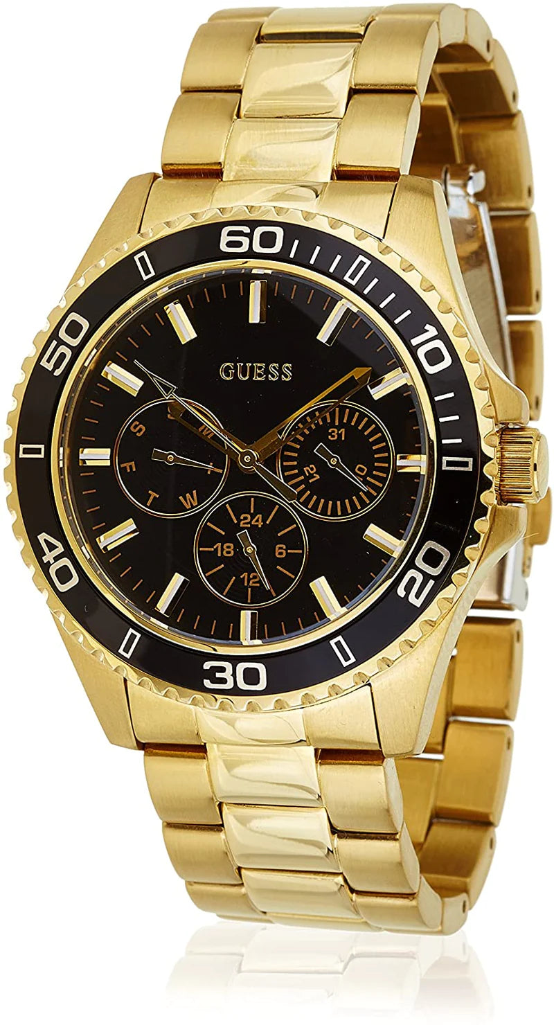 Shop Authentic Guess BFF Multifunction Black Dial Gold Steel Strap Watch for Women - W0231L3 - Luxxuri
