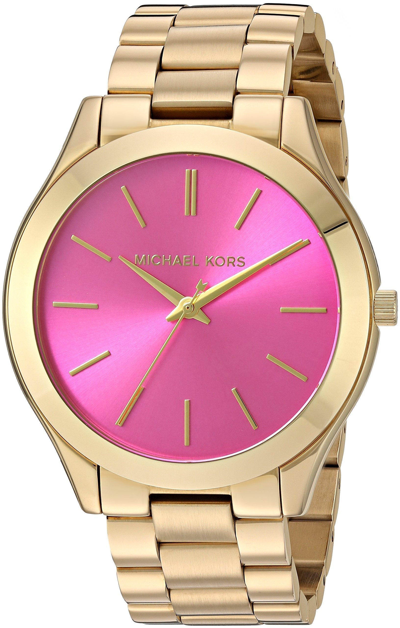  Shop Authentic Michael Kors Slim Runway Pink Dial Rose Gold Steel Strap Watch for Women - MK3264 - Luxxuri