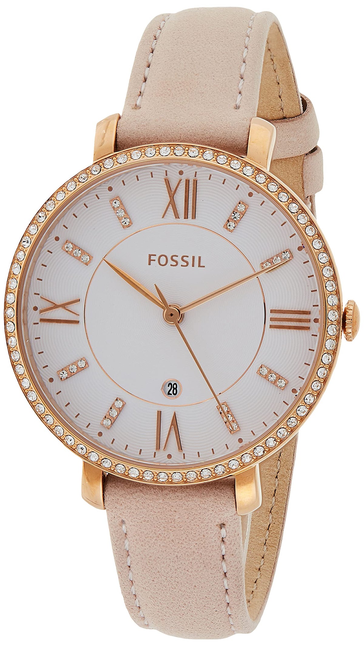  Shop Authentic Fossil Jacqueline White Dial Pink Leather Strap Watch for Women - ES4303 - Luxxuri