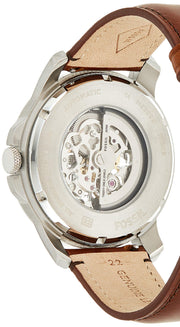  Shop Authentic Fossil Grant Automatic Beige Skeleton Dial Brown Leather Strap Watch for Men - ME3099 - Luxxuri