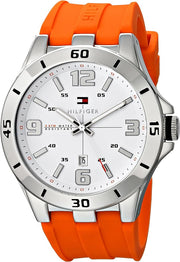  Shop Authentic Tommy Hilfiger Analog White Dial Orange Rubber Strap Watch for Men - 1791063 - Luxxuri
