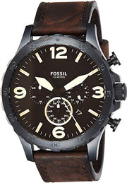  Shop Authentic Fossil Nate Chronograph Brown Dial Brown Leather Strap Watch for Men - JR1487 - Luxxuri
