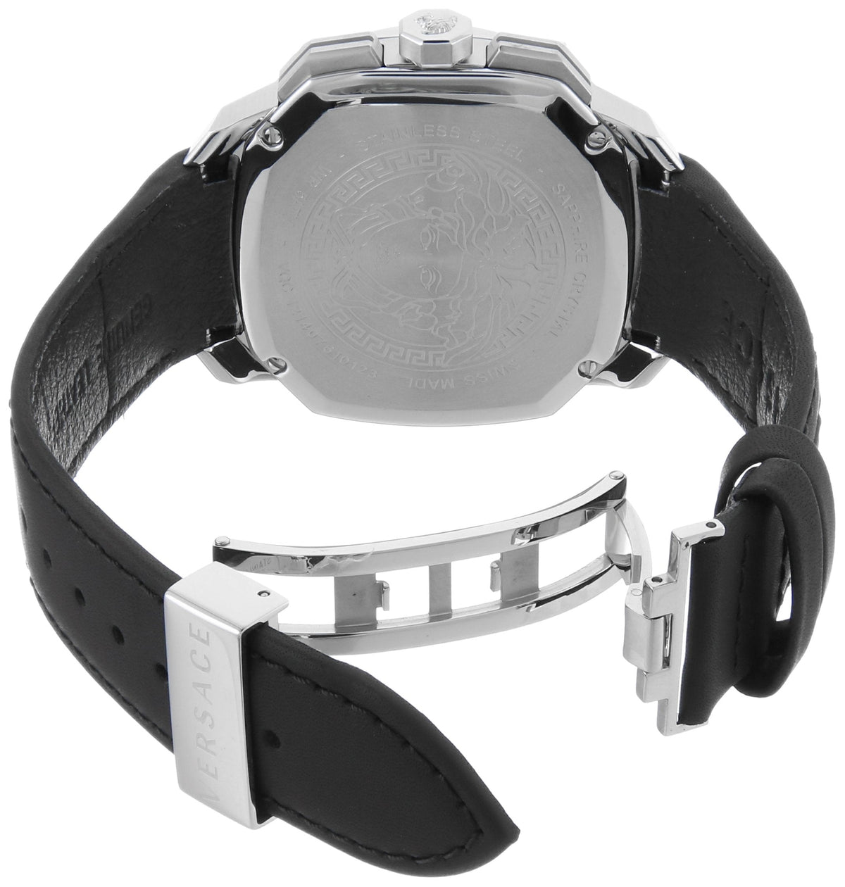  Shop Authentic Versace Dylos Analog Black Dial Black Leather Strap Watch for Men - VQC010015 - Luxxuri