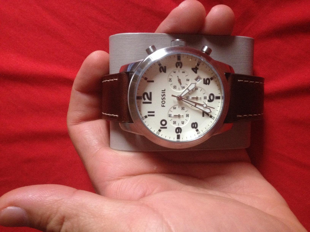  Shop Authentic Fossil Pilot Chronograph White Dial Brown Leather Strap Watch for Men - FS5146 - Luxxuri