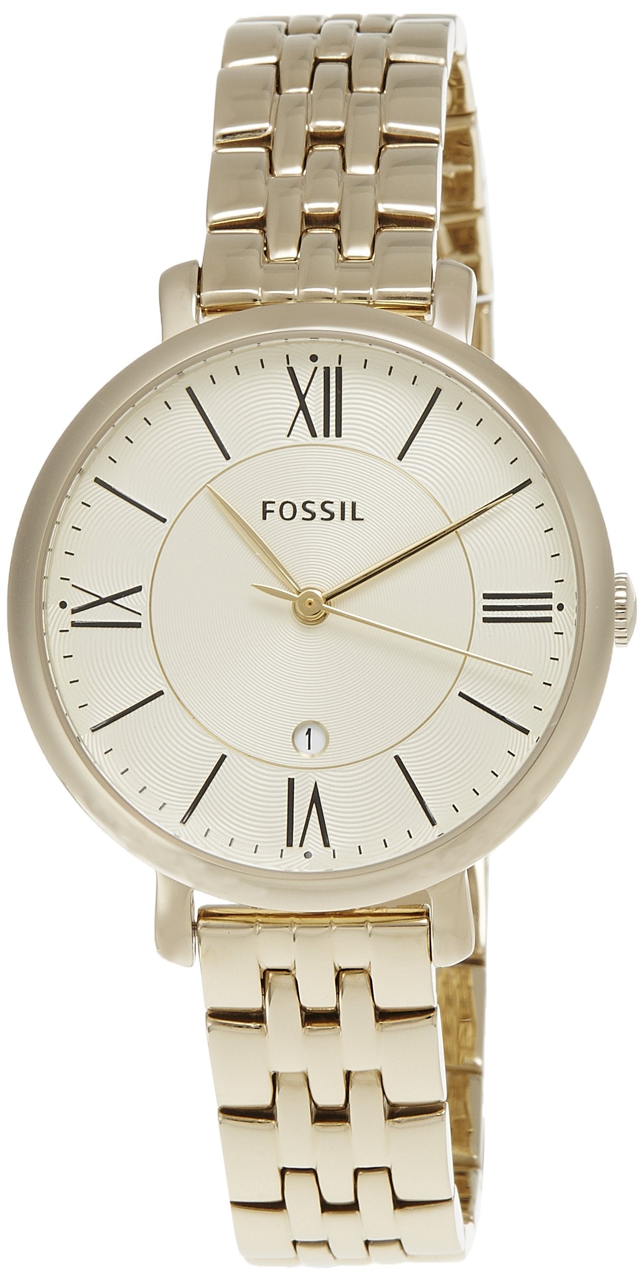  Shop Authentic Fossil Jacqueline White Dial Gold Steel Strap Watch for Women - ES3434 - Luxxuri