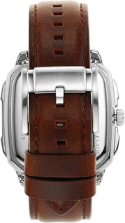  Shop Authentic Fossil Inscription Automatic Skeleton Blue Dial Brown Leather Strap Watch for Men - BQ2571 - Luxxuri