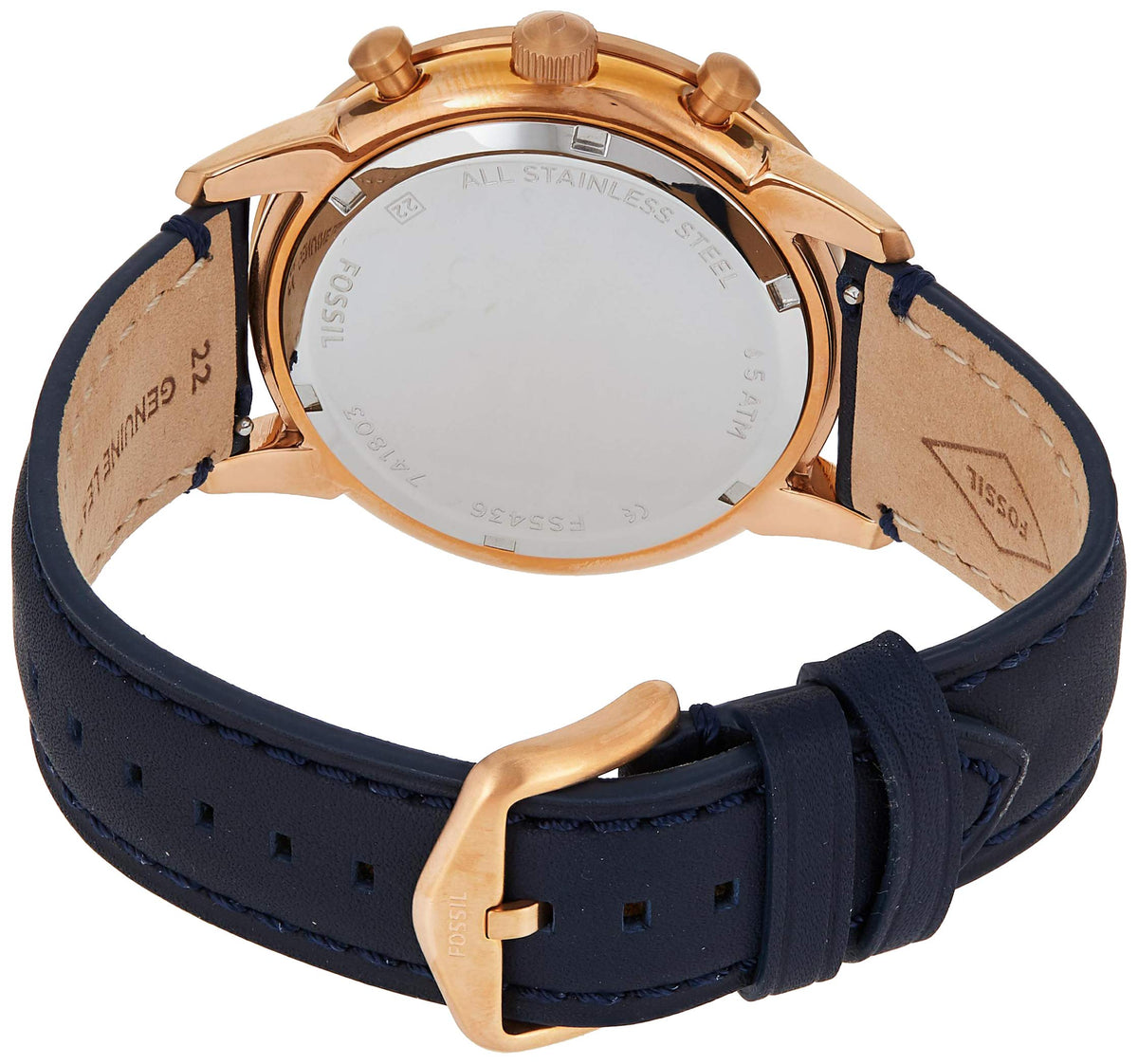  Shop Authentic Fossil Townsman Chronograph Blue Dial Blue Leather Strap Watch for Men - FS5436 - Luxxuri