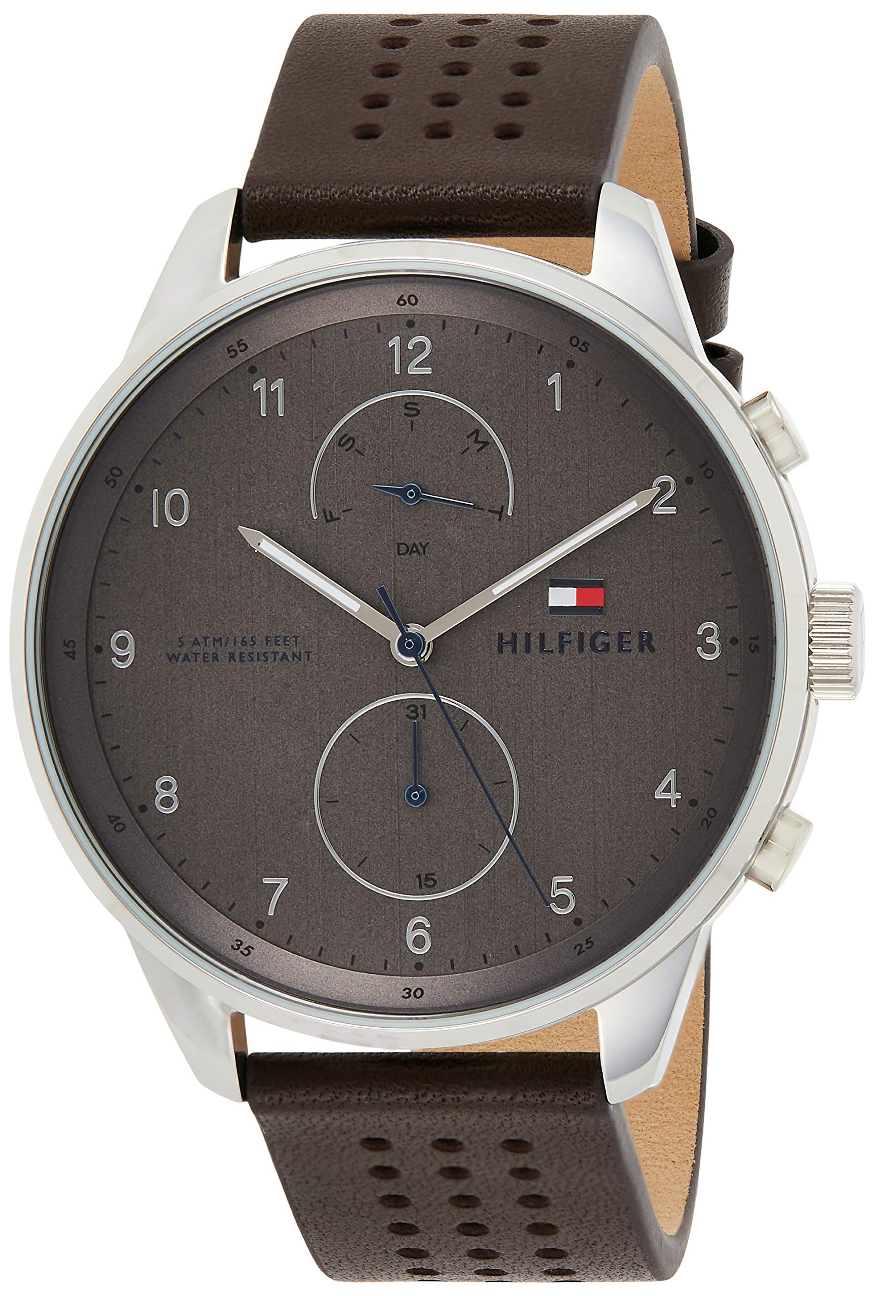  Shop Authentic Tommy Hilfiger Chase Quartz Brown Dial Brown Leather Strap Watch for Men - 1791579 - Luxxuri