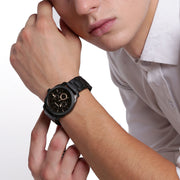  Shop Authentic Fossil Machine Chronograph Black Dial Black Steel Strap Watch for Men - FS4682 - Luxxuri