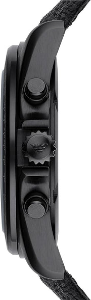  Shop Authentic Emporio Armani Sigma Chronograph Black Dial Black Leather Strap Watch For Men - AR6131 - Luxxuri