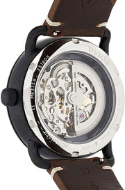  Shop Authentic Fossil Commuter Automatic Black Dial Brown Leather Strap Watch for Men - ME3158 - Luxxuri