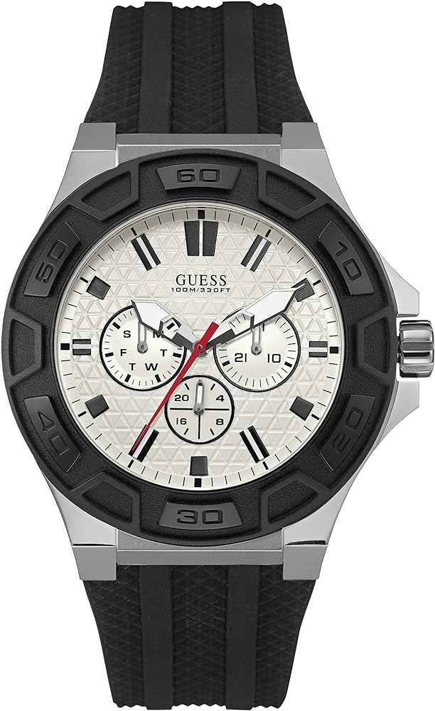 Shop Authentic Guess Force Analog Quartz White Dial Black Rubber Strap Watch For Men - W0674G3 - Luxxuri