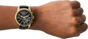  Shop Authentic Armani Exchange Outerbanks Chronograph Black Dial Black Leather Strap Watch For Men - AX7133 - Luxxuri