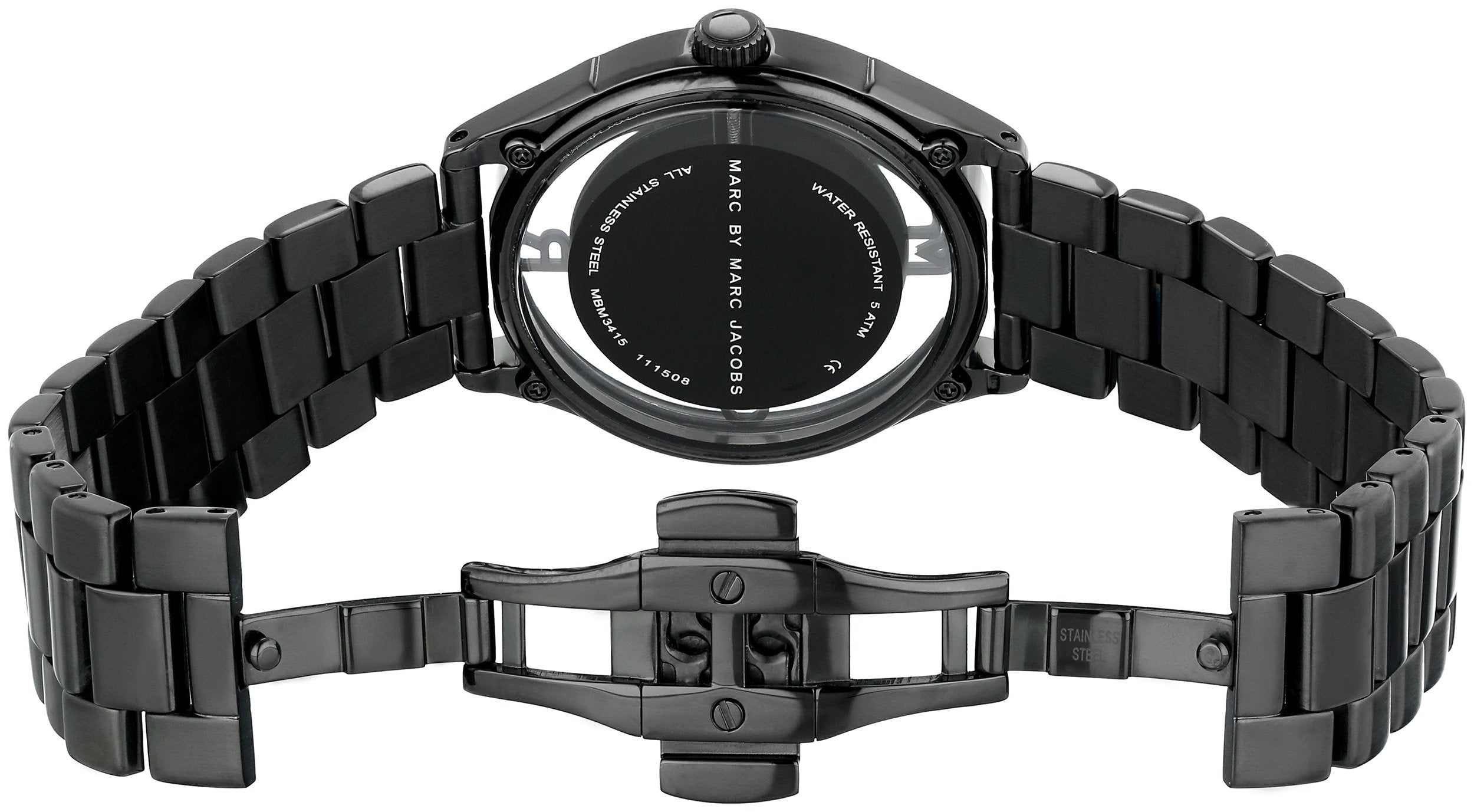  Shop Authentic Marc Jacobs Tether Transparent Black Dial Black Steel Strap Watch for Women - MBM3415 - Luxxuri