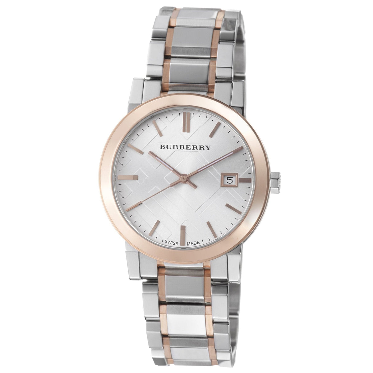  Shop Authentic Burberry The City White Dial Two Tone Steel Strap Watch for Women - BU9006 - Luxxuri
