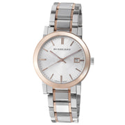  Shop Authentic Burberry The City White Dial Two Tone Steel Strap Watch for Women - BU9006 - Luxxuri