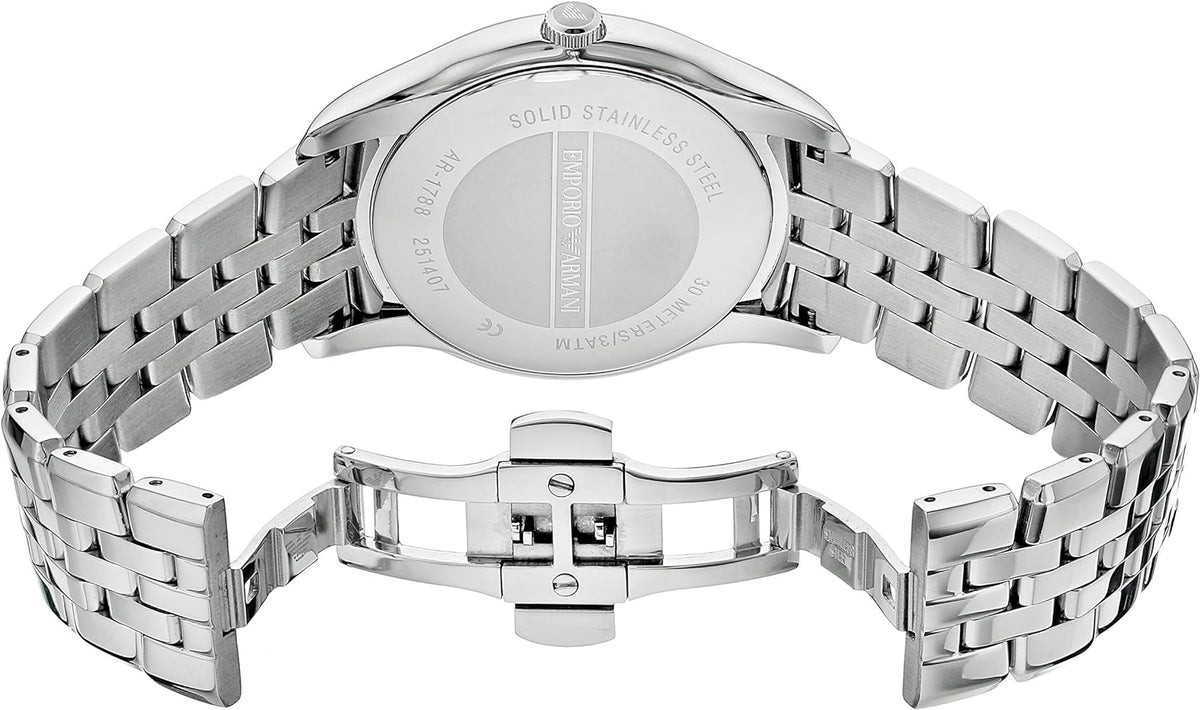  Shop Authentic Emporio Armani Classic Quartz Silver Dial Silver Steel Strap Watch For Men - AR1788 - Luxxuri