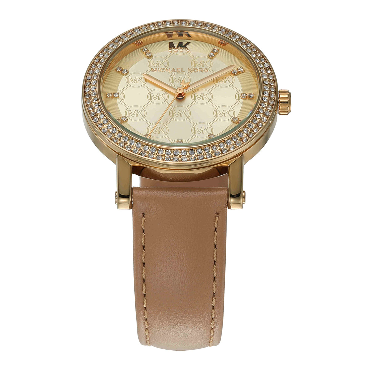  Shop Authentic Michael Kors Corey Analog Gold Dial Brown Leather Strap Watch for Women - MK2986 - Luxxuri