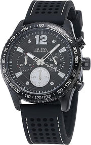  Shop Authentic Guess Fleet Chronograph Black Dial Black Rubber Strap Watch for Men - W0971G1 - Luxxuri