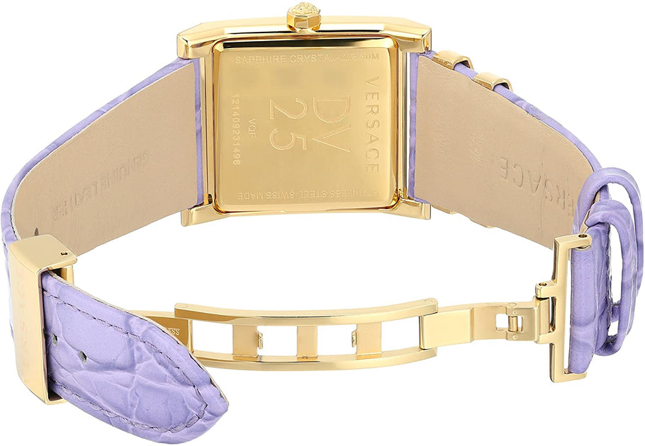  Shop Authentic Versace Day Glam Chronograph Gold Dial Purple Leather Strap Watch for Women - VQF040015 - Luxxuri