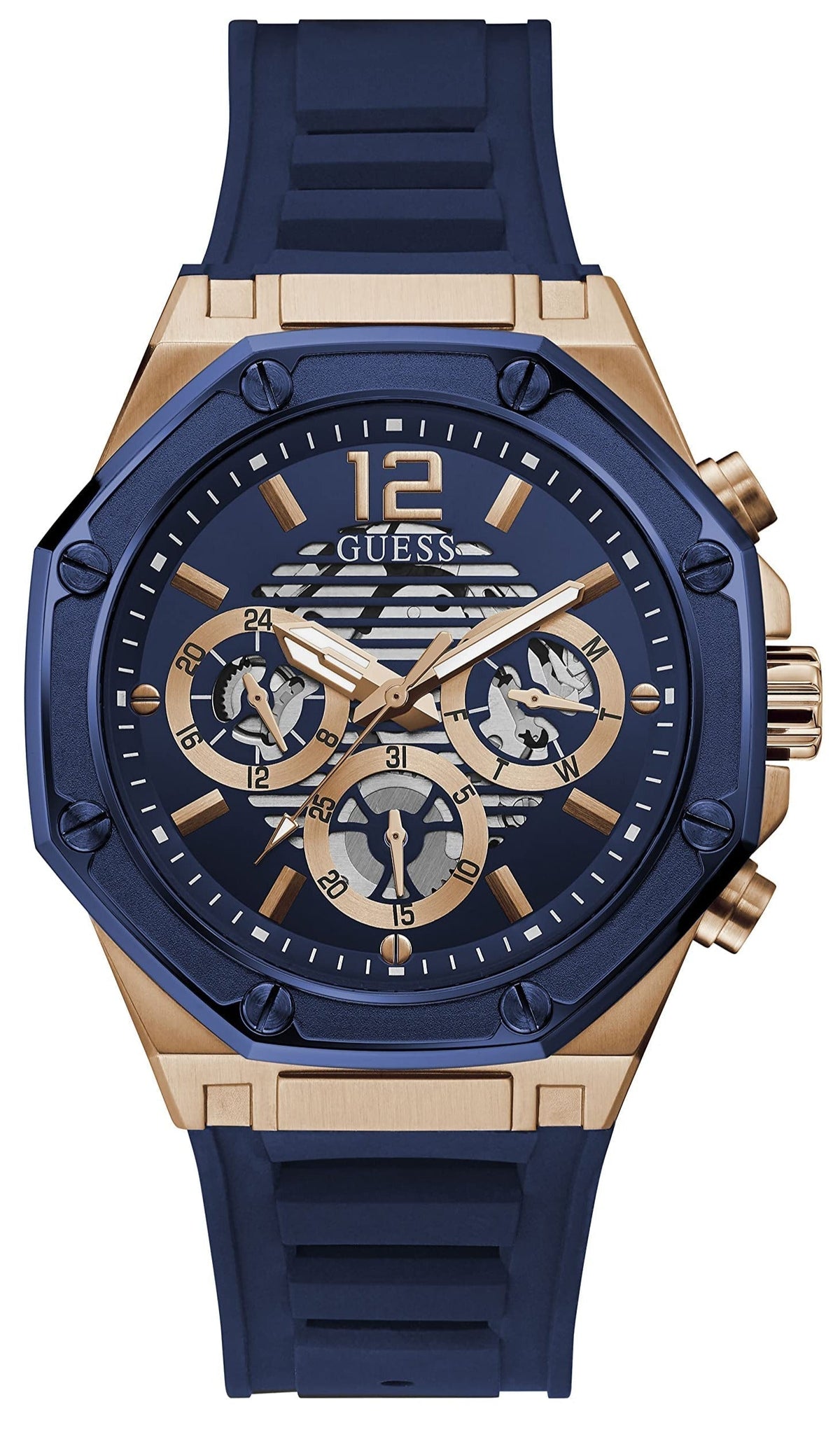  Shop Authentic Guess Momentum Chronograph Blue Dial Blue Rubber Strap Watch for Men - GW0263G2 - Luxxuri