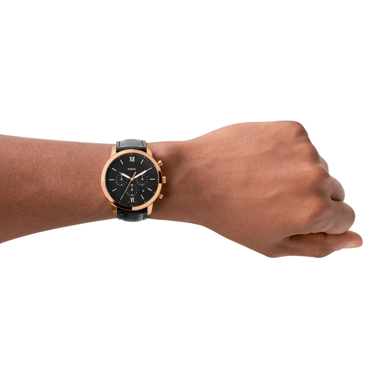  Shop Authentic Fossil Neutra Chronograph Black Dial Black Leather Strap Watch for Men - FS5381 - Luxxuri