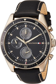  Shop Authentic Tommy Hilfiger Parker Chronograph Black Dial Brown Leather Strap Watch For Men  - 1791836 - Luxxuri