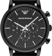  Shop Authentic Emporio Armani Dress Chronograph Black Dial Black Leather Strap Watch For Men - AR1918 - Luxxuri
