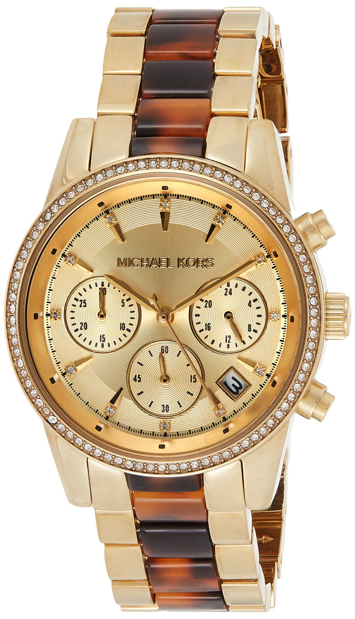  Shop Authentic Michael Kors Ritz Gold Dial Two Tone Steel Strap Watch for Women - MK6322 - Luxxuri