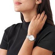  Shop Authentic Michael Kors Pyper Quartz Silver Dial Two Tone Steel Strap Watch For Women - MK1041 - Luxxuri