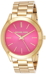  Shop Authentic Michael Kors Slim Runway Pink Dial Rose Gold Steel Strap Watch for Women - MK3264 - Luxxuri