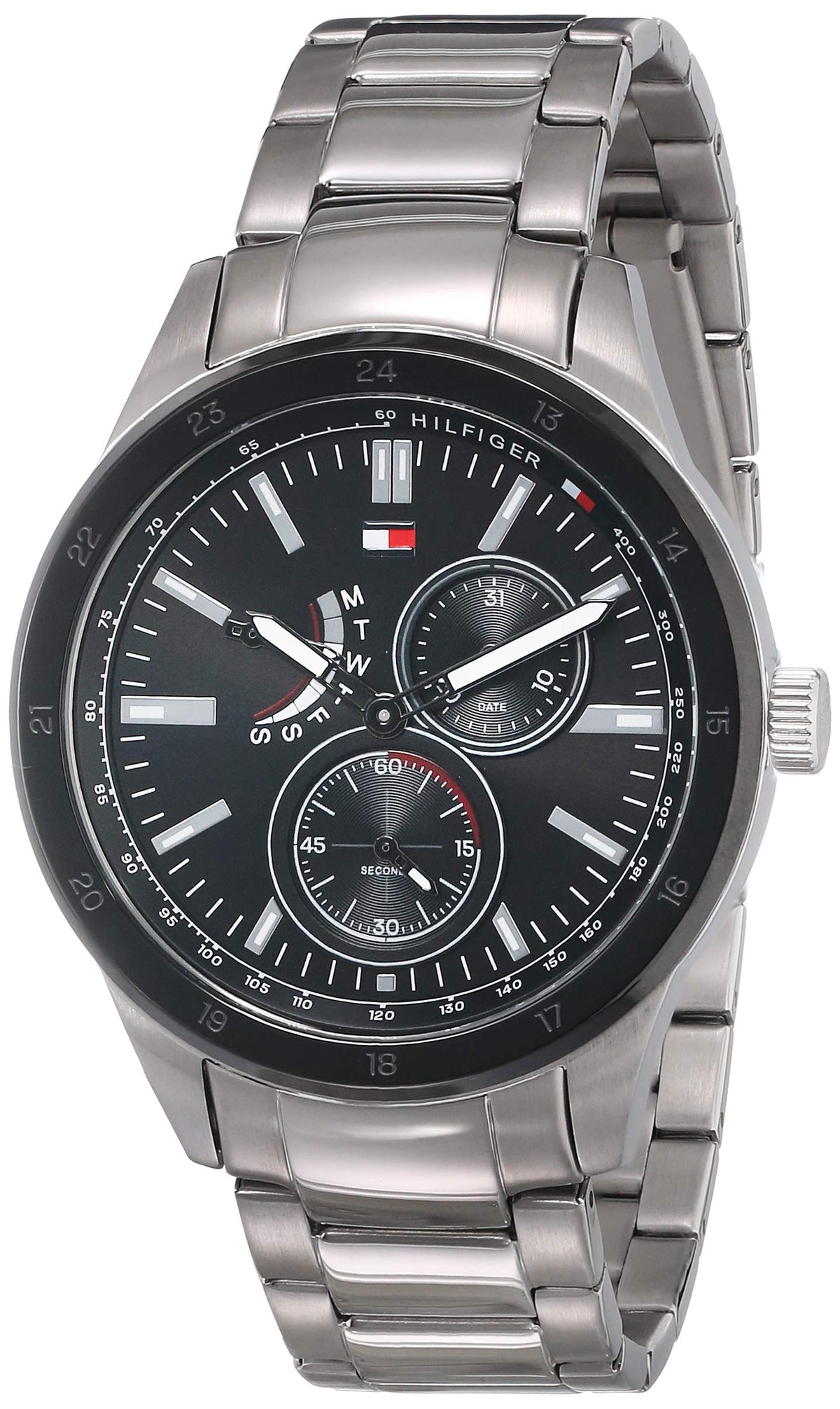  Shop Authentic Tommy Hilfiger Austin Black Dial Silver Steel Strap Watch for Men - 1791639 - Luxxuri