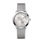  Shop Authentic Calvin Klein Minimal White Dial Silver Mesh Bracelet Watch for Men - K3M22126 - Luxxuri