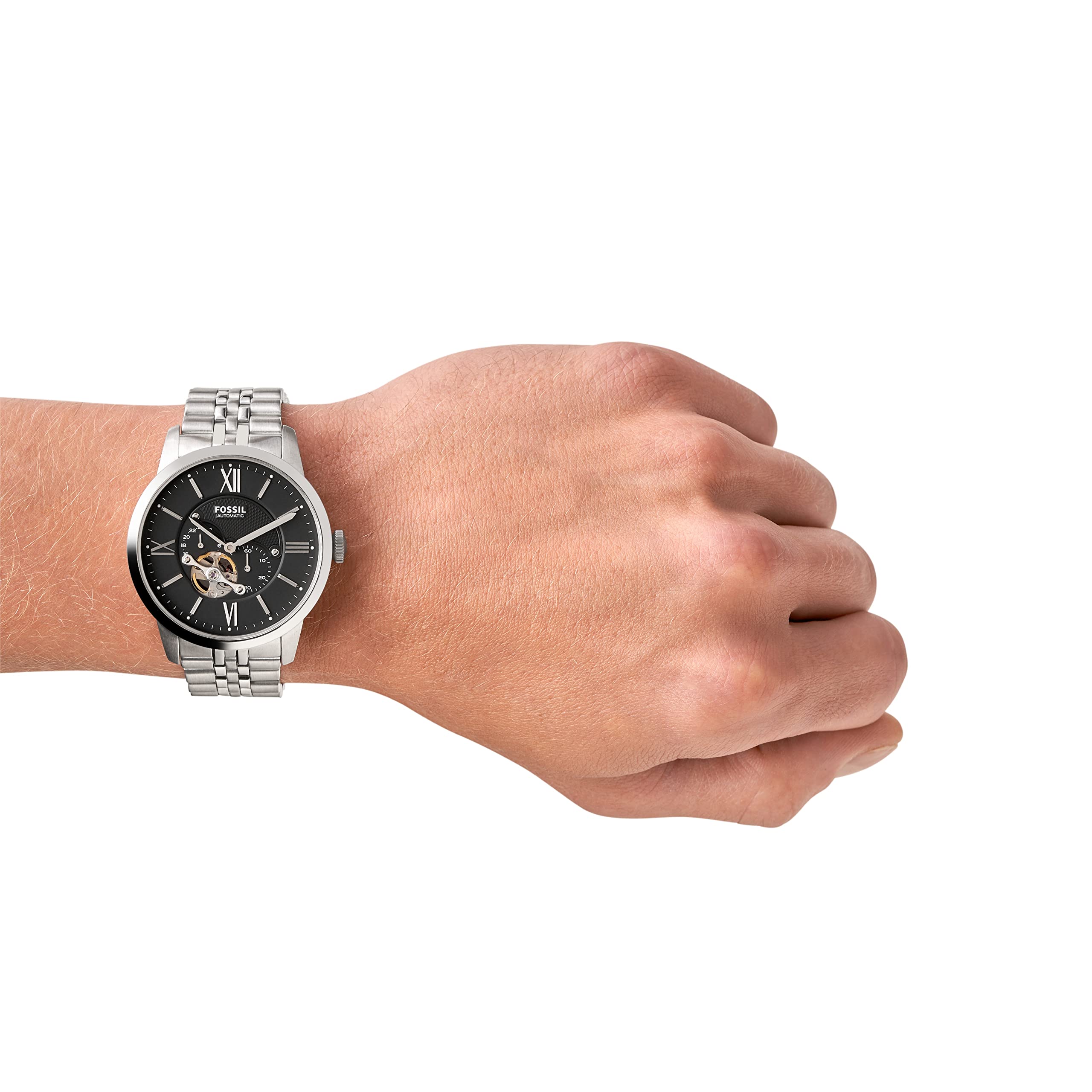  Shop Authentic Fossil Townsman Black Dial Silver Steel Strap Watch for Men - ME3107 - Luxxuri