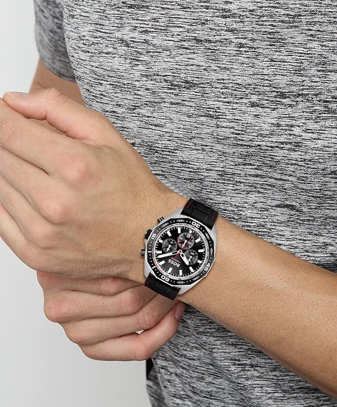  Shop Authentic Hugo Boss Energy Chronograph Black Dial Black Silicon Strap Watch For Men - 1513969 - Luxxuri