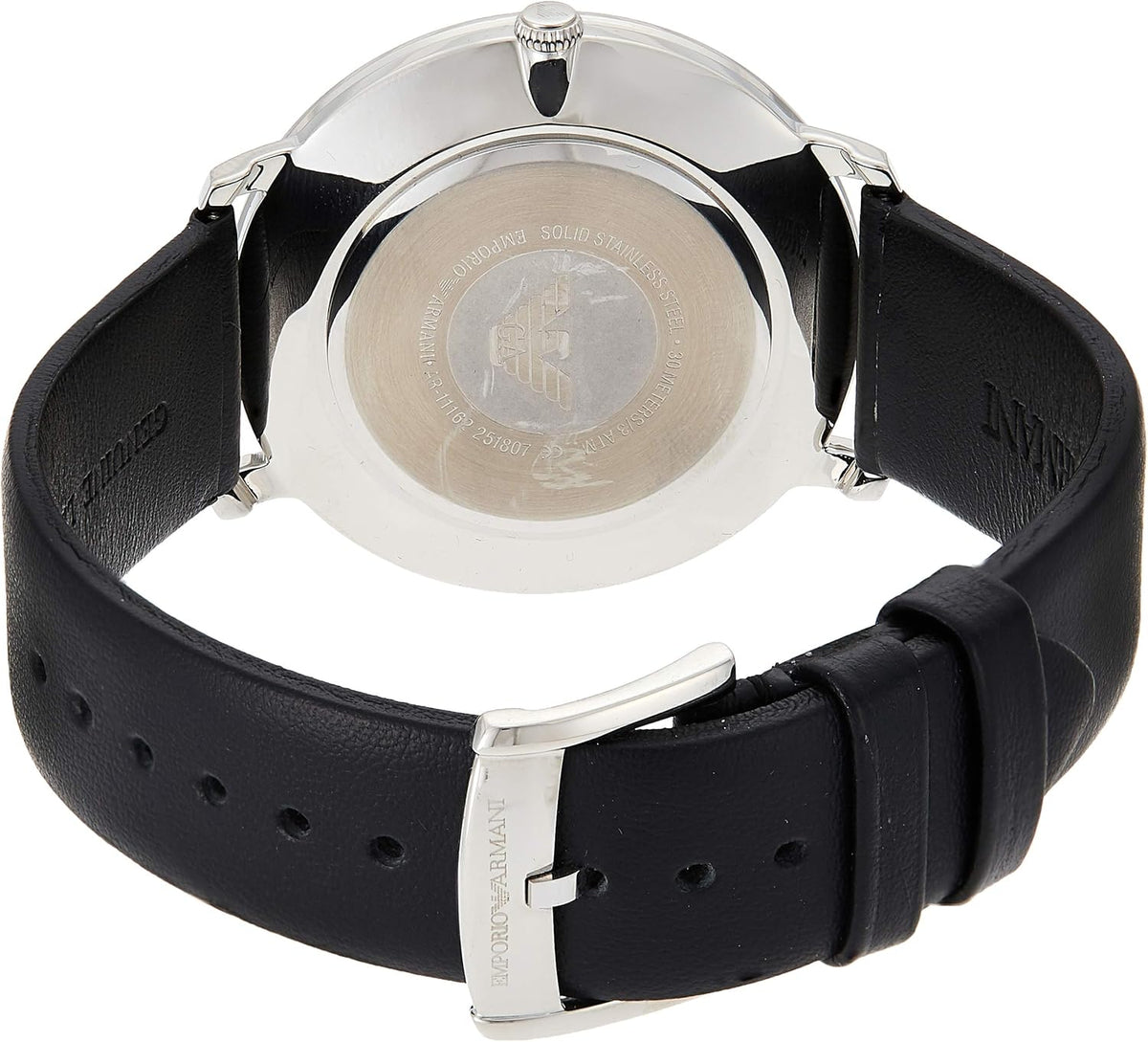 Shop Authentic Emporio Armani Modern Slim Quartz Grey Dial Black Leather Strap Watch For Men - AR11162 - Luxxuri