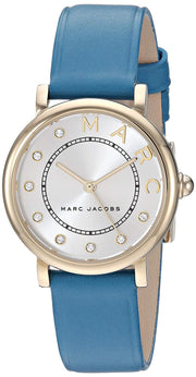  Shop Authentic Marc Jacobs Roxy Silver Dial Green Leather Strap Watch for Women - MJ1633 - Luxxuri
