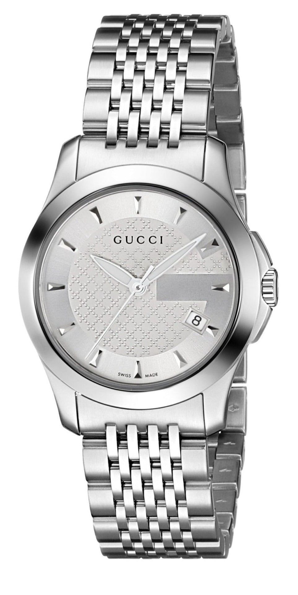  Shop Authentic Gucci G Timeless Silver Dial Silver Steel Strap Watch For Women - YA126501 - Luxxuri