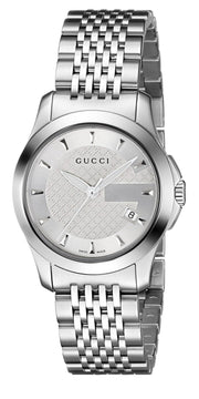  Shop Authentic Gucci G Timeless Silver Dial Silver Steel Strap Watch For Women - YA126501 - Luxxuri