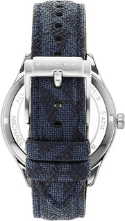  Shop Authentic Michael Kors Benning Three Hand Silver Dial Blue Leather Strap Watch For Men - MK8930 - Luxxuri