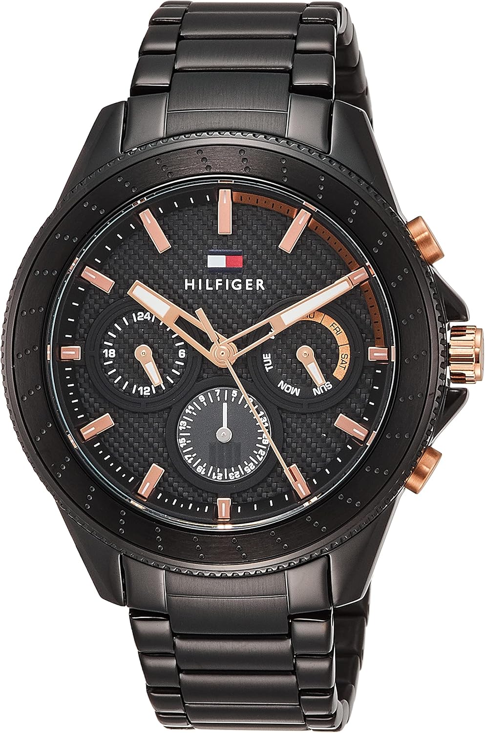  Shop Authentic Tommy Hilfiger Aiden Chronograph Black Dial Black Steel Strap Watch For Men - 1791858 - Luxxuri