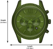  Shop Authentic Michael Kors Lexington Chronograph Green Dial Green Steel Strap Watch For Men - MK8790 - Luxxuri