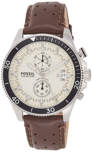 Shop Authentic Fossil Wakefield Chronograph White Dial Brown Leather Strap Watch for Men - CH2943 - Luxxuri