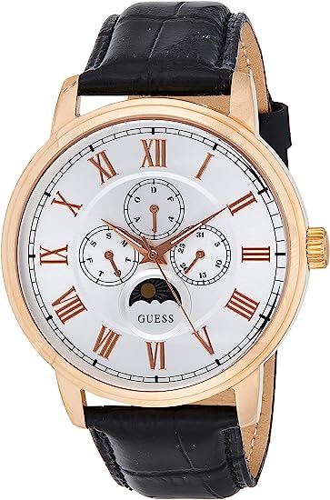  Shop Authentic Guess Delancy Quartz Silver Dial Black Leather Strap Watch For Men - W0870G2 - Luxxuri