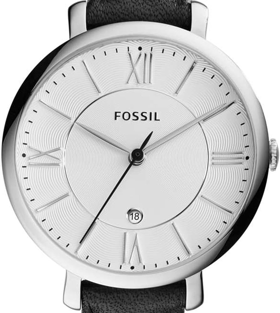  Shop Authentic Fossil Jacqueline Quartz White Dial Black Leather Strap Watch for Women - ES3972 - Luxxuri