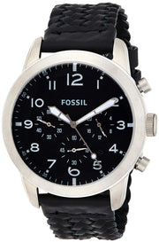  Shop Authentic Fossil Pilot 54 Chronograph Black Dial Black Leather Strap Watch for Men - FS5181 - Luxxuri
