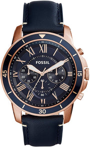 Shop Authentic Fossil Grant Sport Chronograph Blue Dial Blue Leather Strap Watch for Men - FS5237 - Luxxuri