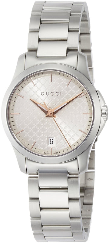  Shop Authentic Gucci G Timeless Quartz Champagne Dial 27mm Watch For Women - YA126593 - Luxxuri